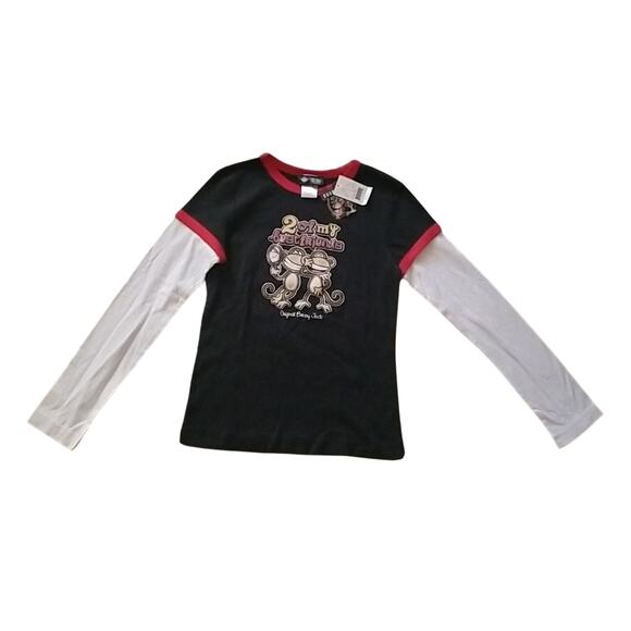 Bobby Jack Long sleeve Girls Shirt Black White Red Size L ( Kids ) - Picture 1 of 13